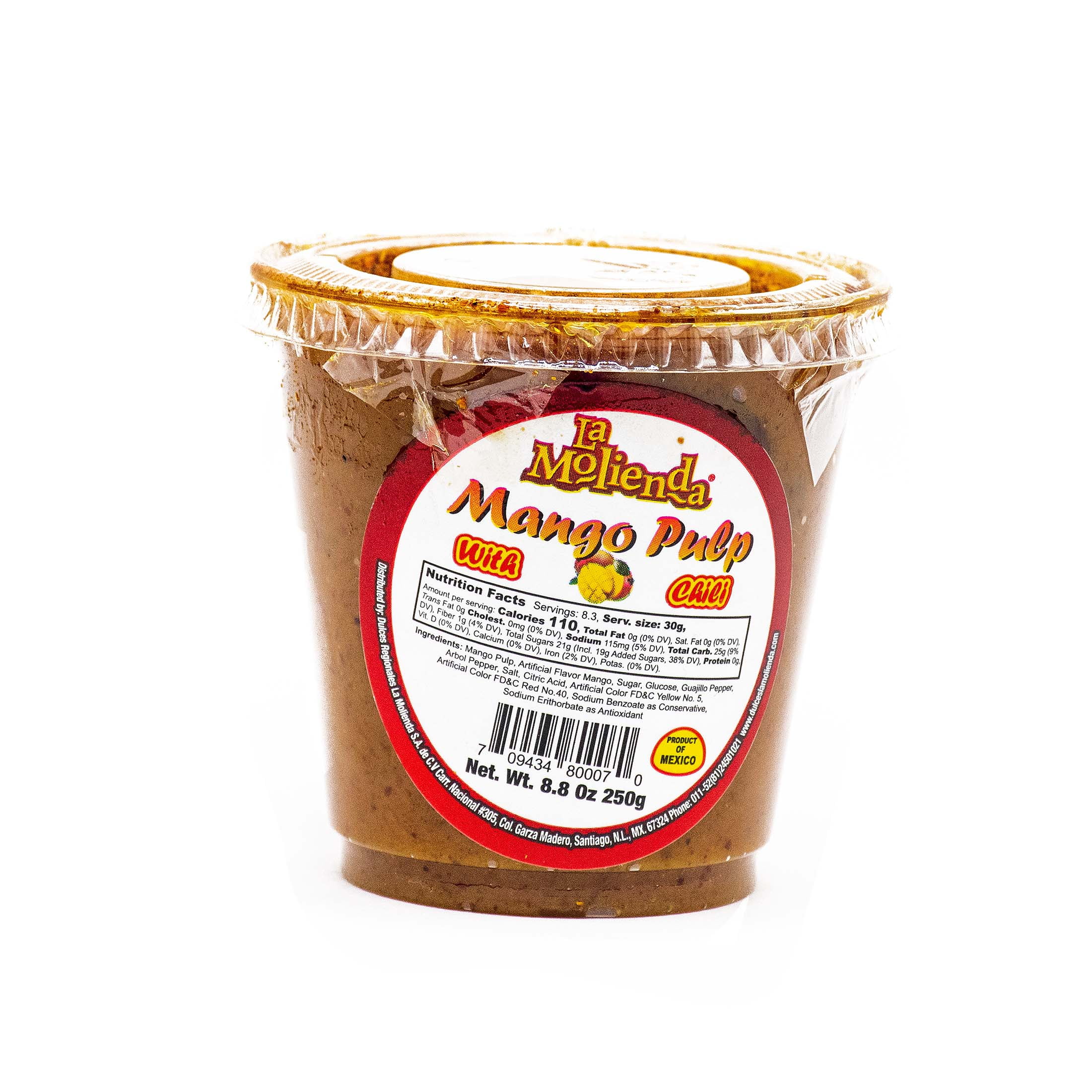 La Molienda Mango Paste with Chili Cup, Mexican Spicy Fruit Candy, 8.8 oz