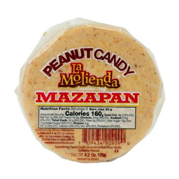 La Molienda Mazapan Peanut Candy, Mexican Traditional Ground Nut Candy, 4.22 oz