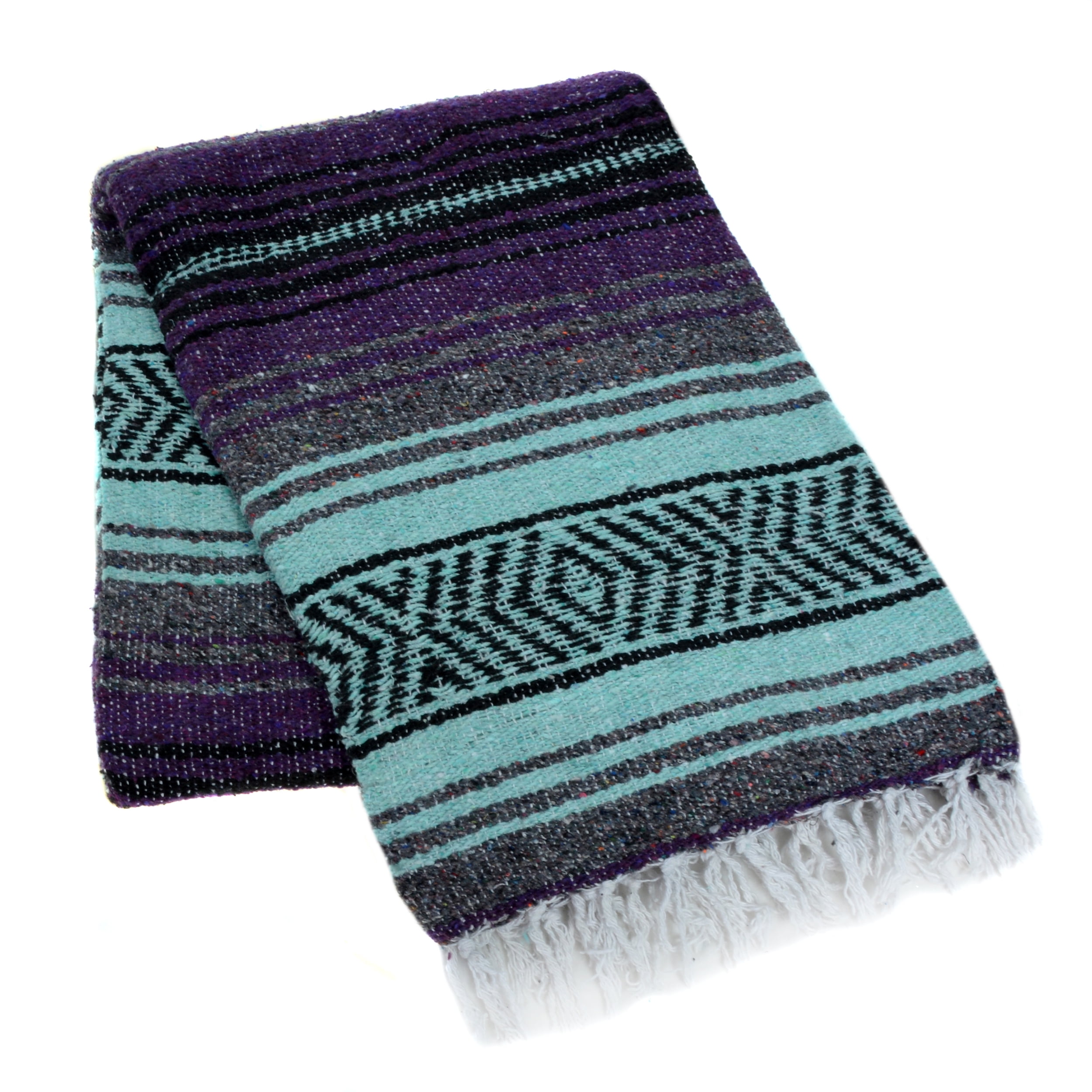 La Montana 10 Pack Mexican Blankets 74 x 50 Yoga Blankets Dark Purple Mint Green Charcoal Walmart Business Supplies