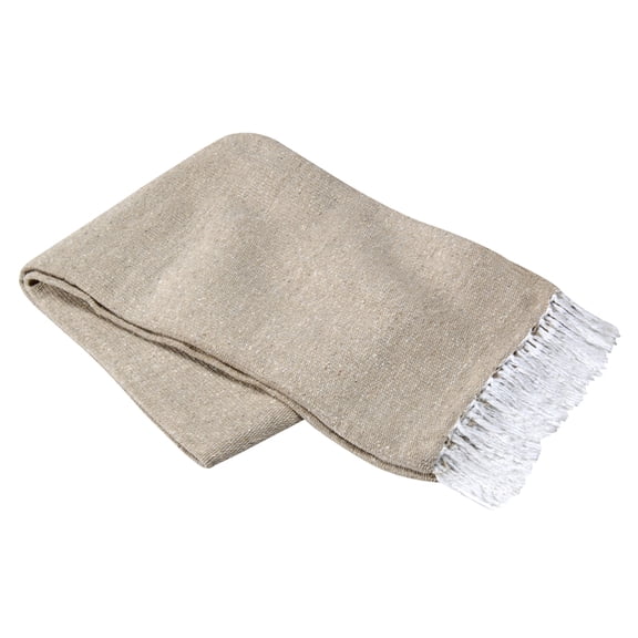 La Montana 6 Pack Heavyweight Mexican Blankets, 76" x 51" Solid Color Yoga Blanket, Tan