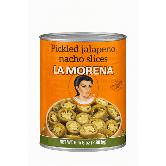 La Morena Pickled Jalapeo Nacho Slices, 6 lb 6 oz (2.89 kg) Bulk Can