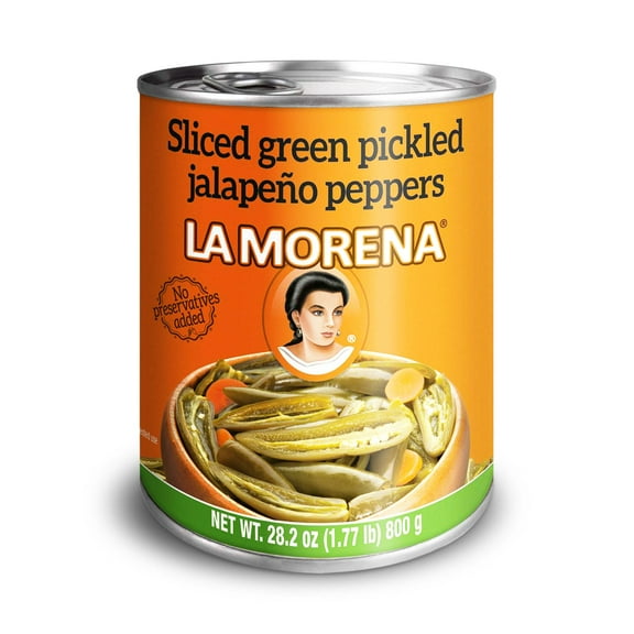 La Morena Sliced Green Pickled Jalapeño Peppers, 28.2 Oz