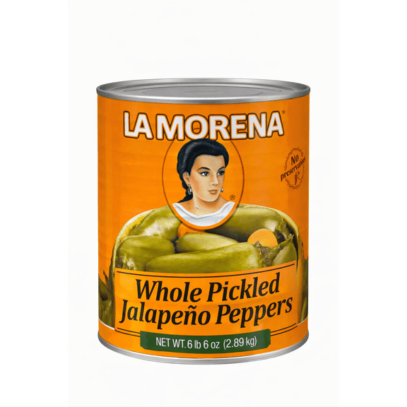 La Morena Whole Pickled Jalapeo Peppers, 6 lb 6 oz (2.89 kg) Bulk Can