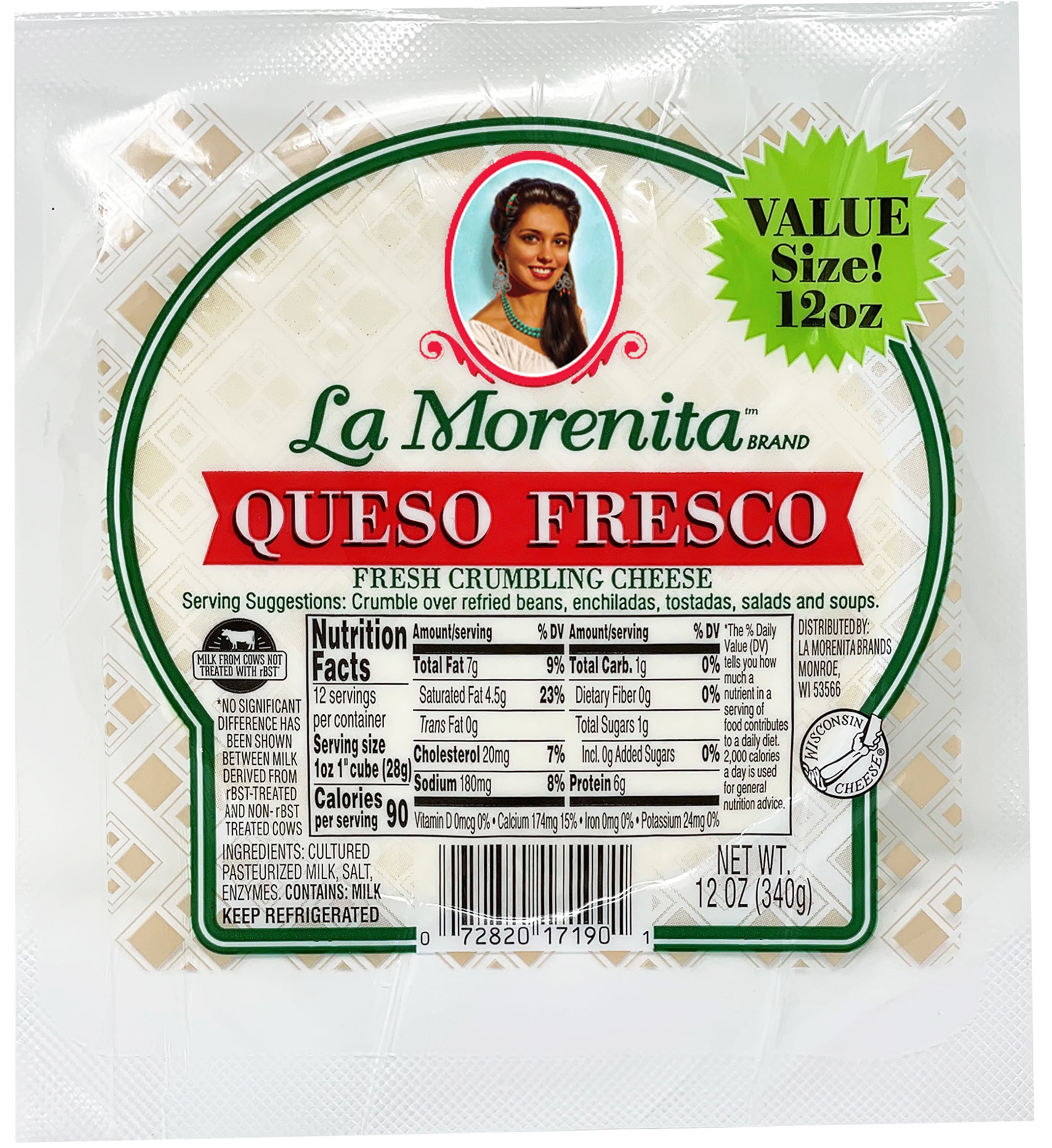 La Morenita Queso Fresco Fresh Crumbling Cheese, 12 Oz