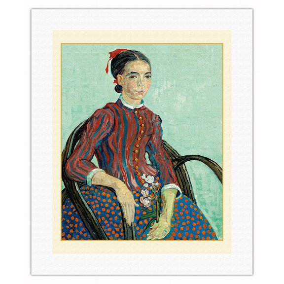 La Mousmé - From an Original Color Painting by Vincent Van Gogh c.1888 - Fine Art Rolled Canvas Print 16in x 20in