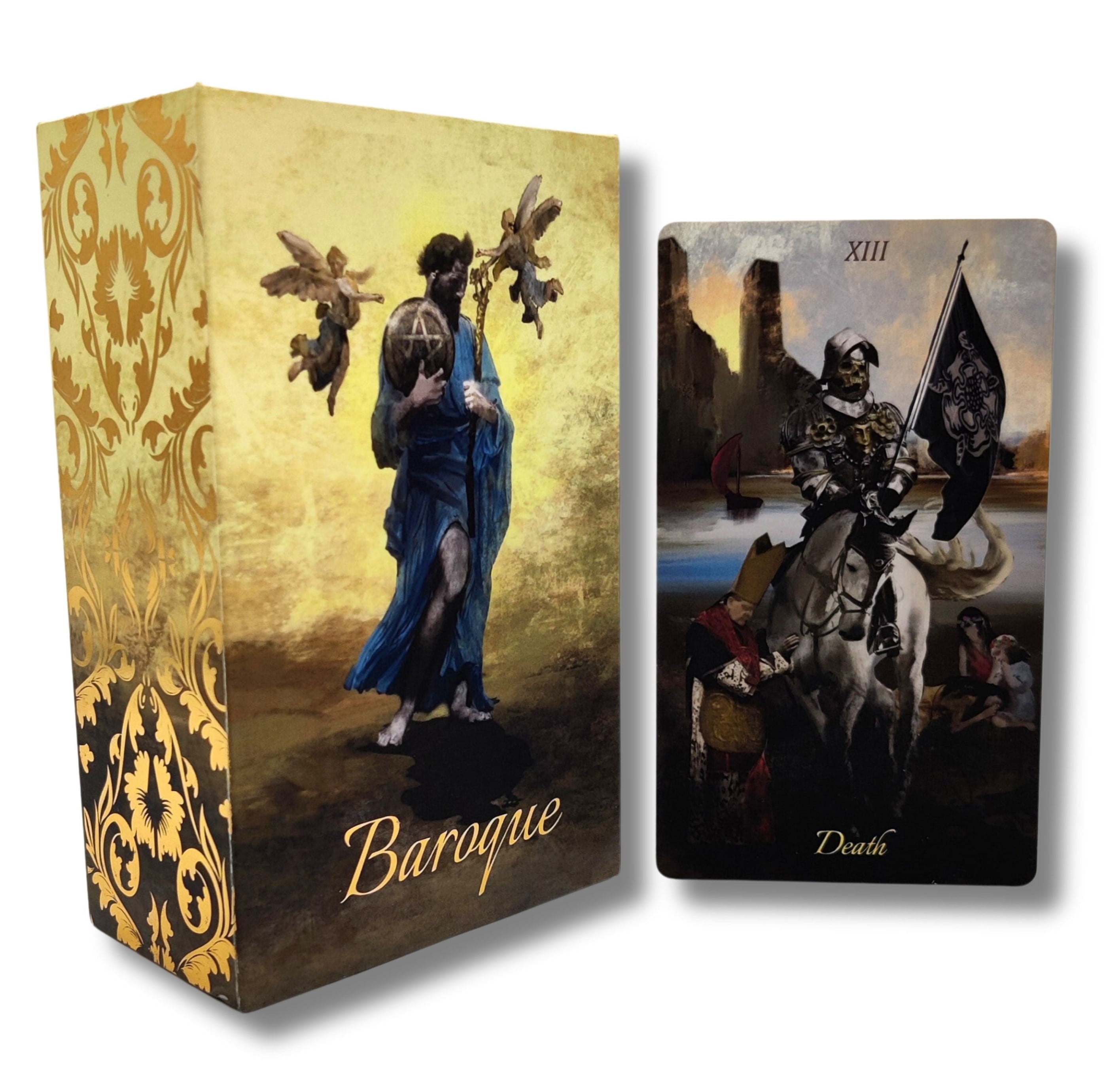 La Muci Baroque Gold Foil Tarot Deck Cards with Guide book for Beginners - 78 Original Tarot Deck Set, The Fool Gold Foil Tarot Deck with Gilded Edges, Golden Thread Tarot Cards with Unique Artwork