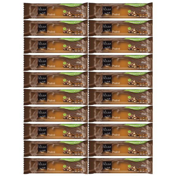 La Nouba Low Carb Belgian Chocolate Bar (20 Bars) Flavor: Praline