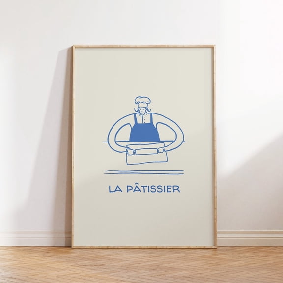 La Pã¢Tissier Print, Funny Pastry Chef Poster, Minimalist Kitchen Decor UNFRAMED PAPER POSTER, Home Decor, Vintage Gift, Living Room Dercor