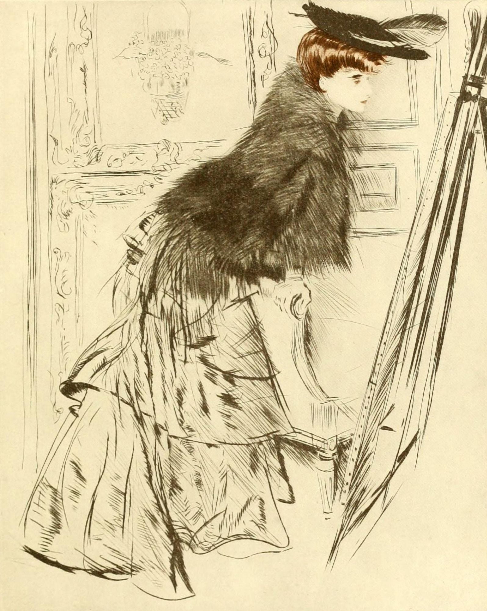 La PÔøΩlerine de Martre Canvas Art - Paul Csar Helleu (18 x 24)