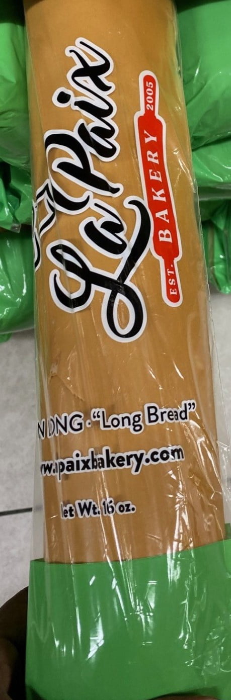 La Paix Bakery Fresh Long White Bread, Fresh Baked, 16 oz Loaf