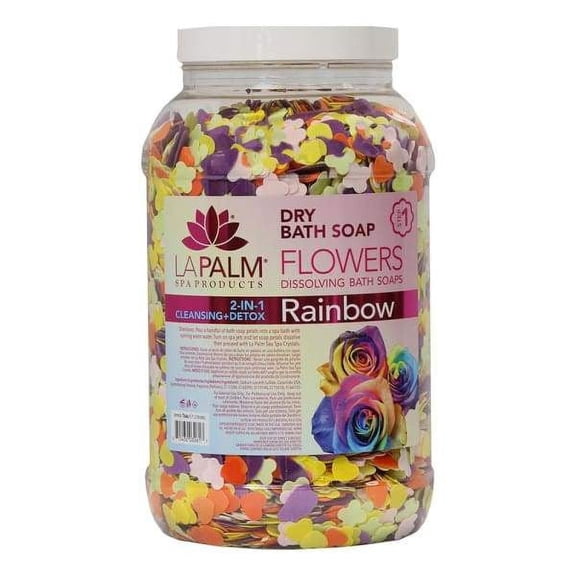 La Palm Bath Flowers - Dissolving Pedi Bath Soap - Rainbow 2-in 1 Cleansing + Detox