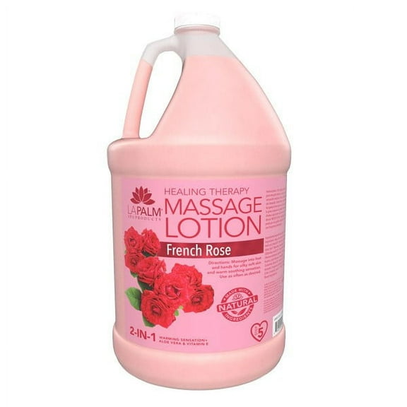 La Palm Healing Therapy Lotion w/ Aloe Vera + Vitamin E - French Rose 1 Gallon