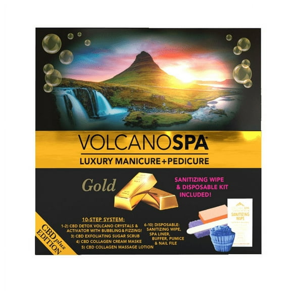 La Palm Volcano Spa Luxury Manicure + Pedicure w/Disposable Kit - Gold