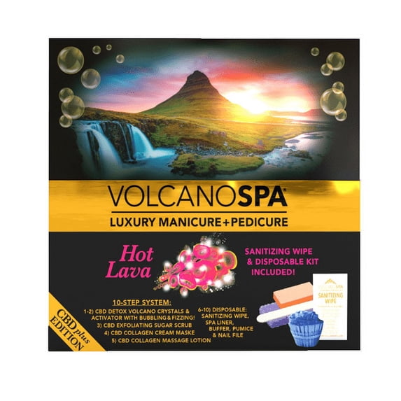 La Palm Volcano Spa Luxury Manicure + Pedicure w/Disposable Kit - Hot Lava