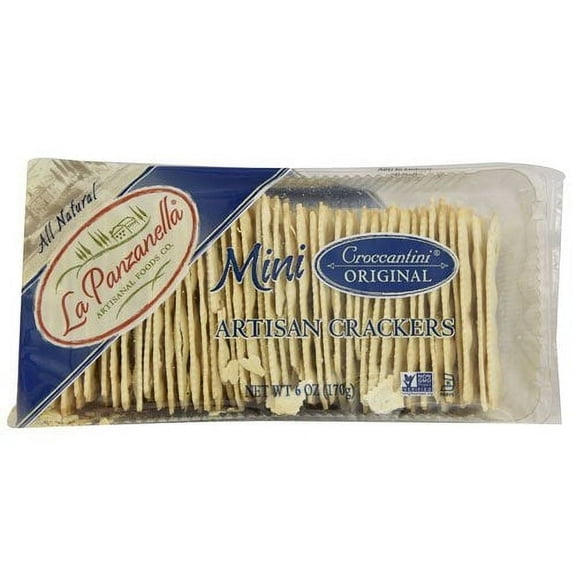 La Panzanella All Natural Artisan Crackers Mini Croccantini Original 6 oz Pack of 4