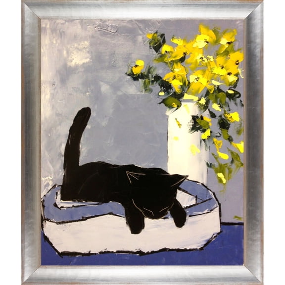 La Pastiche  Atelier De Jiel 'Black cat is Sleeping' Fine Art Print on Canvas