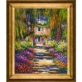 thumbnail image 1 of La Pastiche  Claude Monet 'Garden Path at Giverny' Hand Painted Framed Canvas Art, 1 of 4
