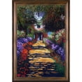 thumbnail image 1 of La Pastiche  Claude Monet 'Garden Path at Giverny' Hand Painted Framed Oil Reproduction on Canvas, 1 of 5