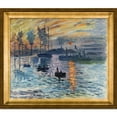 thumbnail image 1 of La Pastiche  Claude Monet Impression, Sunrise Hand Painted Framed Canvas Art, 1 of 5