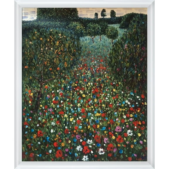 La Pastiche Gustav Klimt 'Poppy Field' Hand Painted Oil Reproduction