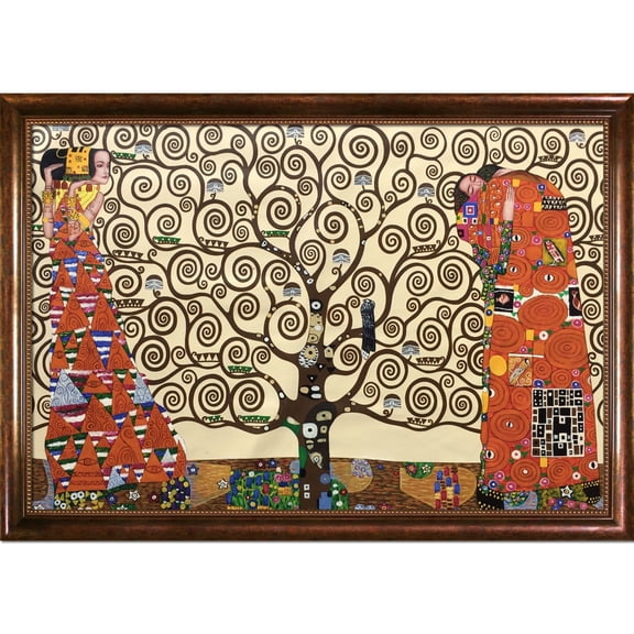 La Pastiche Gustav Klimt 'The Tree of Life, Stoclet Frieze, 1909' Hand Painted Oil Reproduction