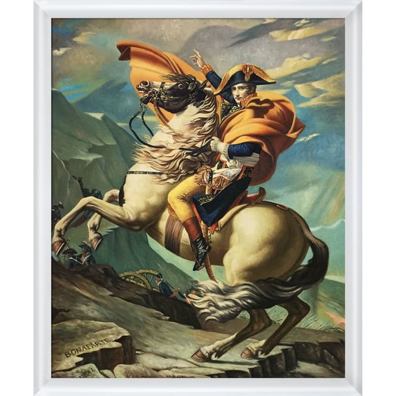 La Pastiche Jacques-Louis David 'Napoleon Crossing the Alps, 1801' Hand Painted Oil Reproduction