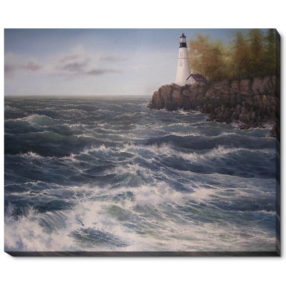 La Pastiche  Jerry Sauls 'High Winds at the Point' Fine Art Print - Blue - 18 x 22 - 18 x 22