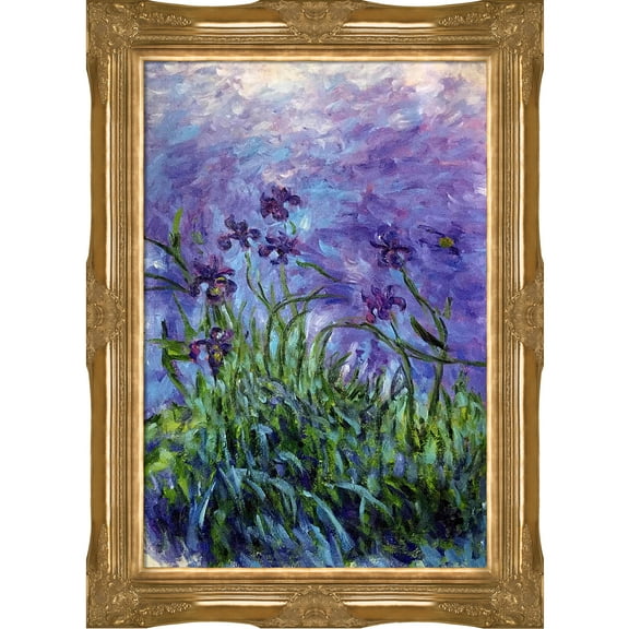 La Pastiche Lilac Irises Framed Oil Painting, 44" x 32", Multi Victorian Frame 44" x 32