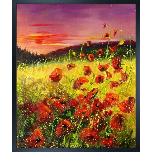 La Pastiche Pol Ledent 'Poppies in sunset' Framed Fine Art Print