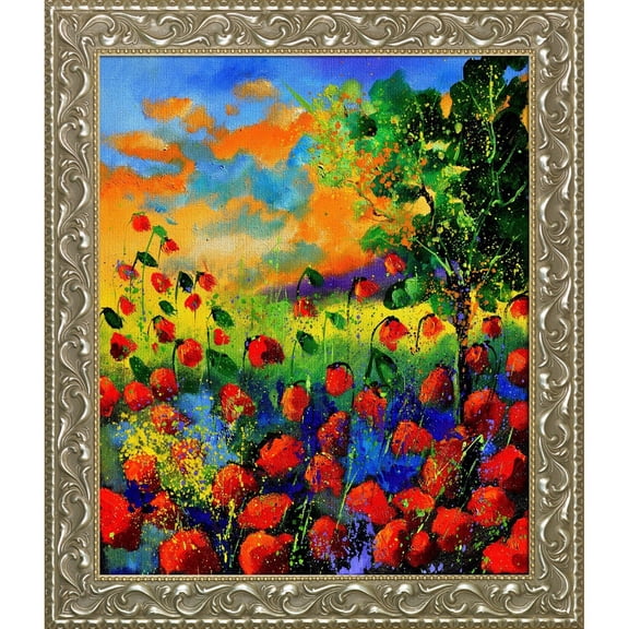 La Pastiche  Pol Ledent 'Red Poppies 451150' Framed Fine Art Print