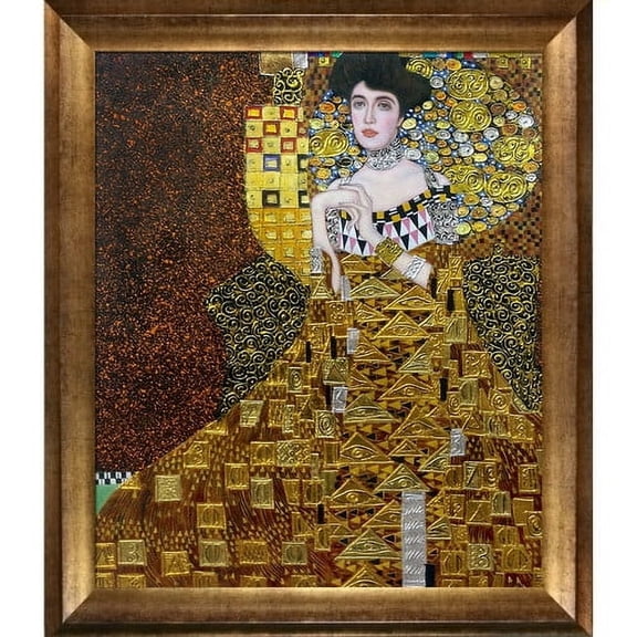 La Pastiche 'Portrait of Adele Bloch-Bauer I' by Gustav Klimt Framed Painting Print on Wrapped Canvas