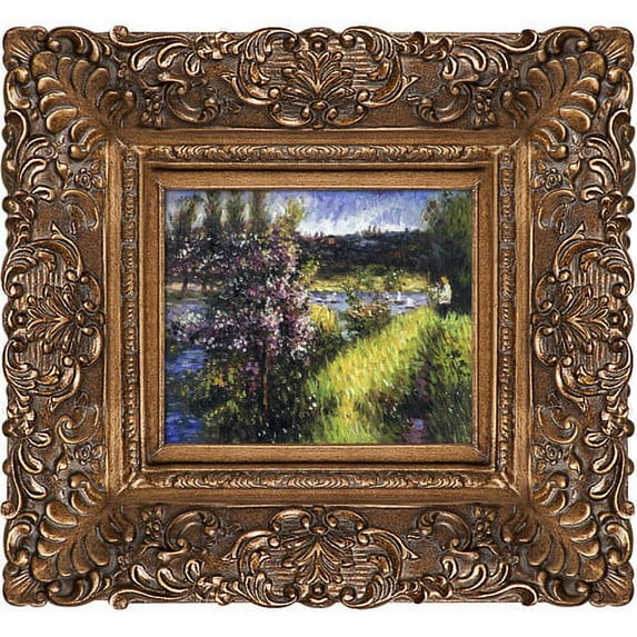 La Pastiche 'The Seine at Chatou' by Pierre-Auguste Renoir Framed Painting on Canvas