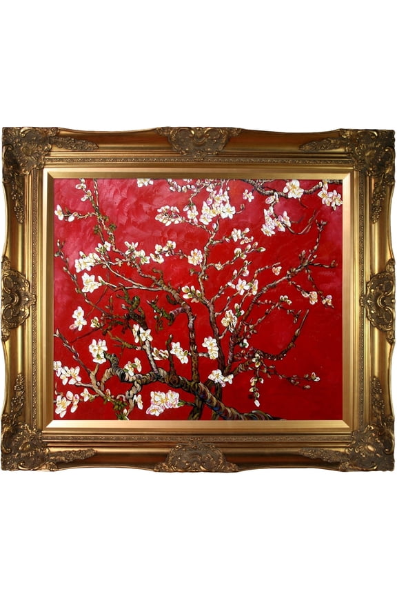 Vincent Van Gogh 'Branches of an Almond Tree in Blossom, Ruby Red' Hand Painted Oil Reproduction