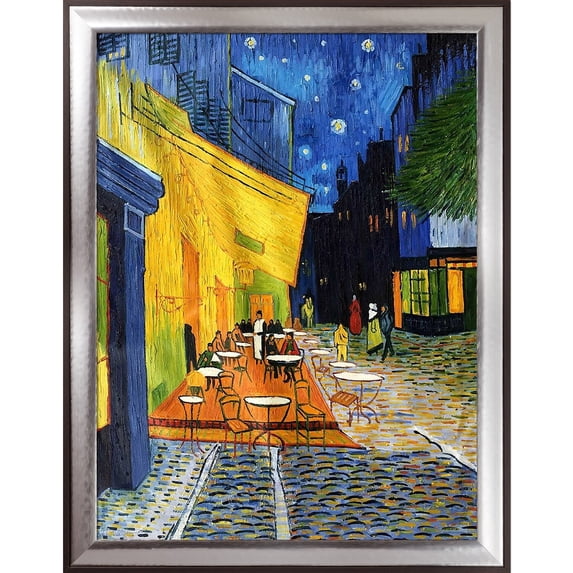 La Pastiche Vincent Van Gogh 'Cafe Terrace at Night' Hand Painted Oil Reproduction