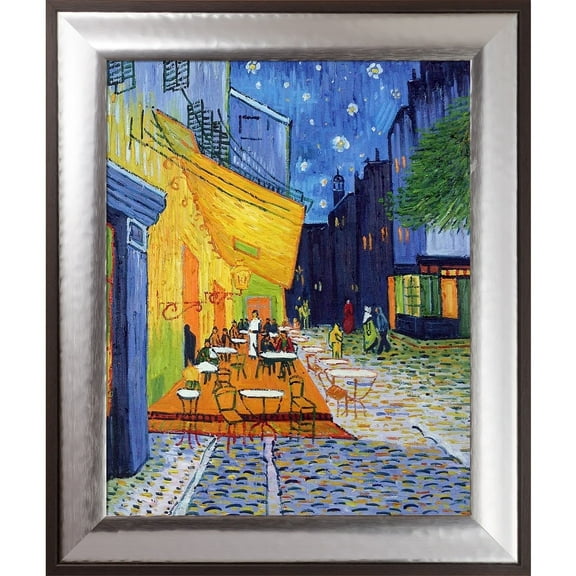 La Pastiche  Vincent Van Gogh 'Cafe Terrace at Night' Hand Painted Oil Reproduction