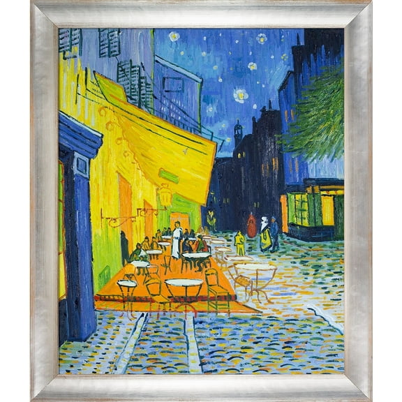 La Pastiche  Vincent Van Gogh 'Cafe Terrace at Night' Hand Painted Oil Reproduction
