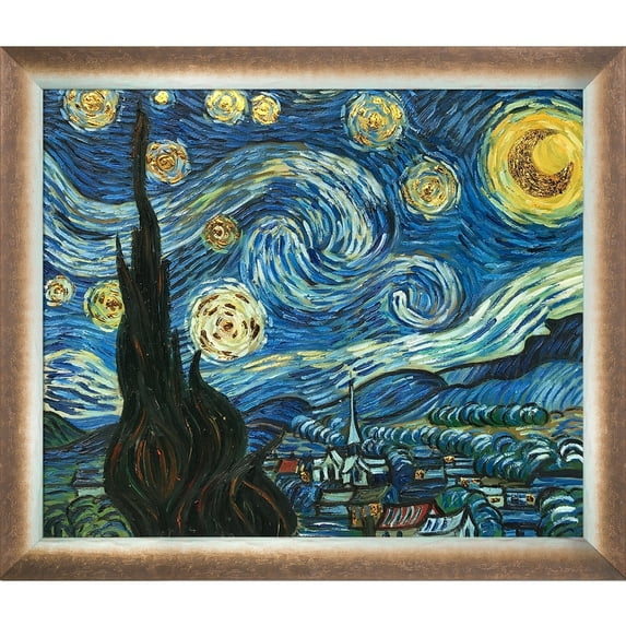 La Pastiche Vincent Van Gogh 'Starry Night' (Luxury Line) Hand Painted Oil Reproduction