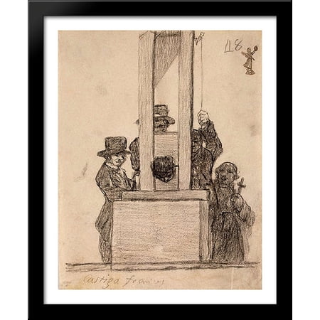 La Pena de Francia 28x34 Large Black Wood Framed Print Art by Francisco Goya