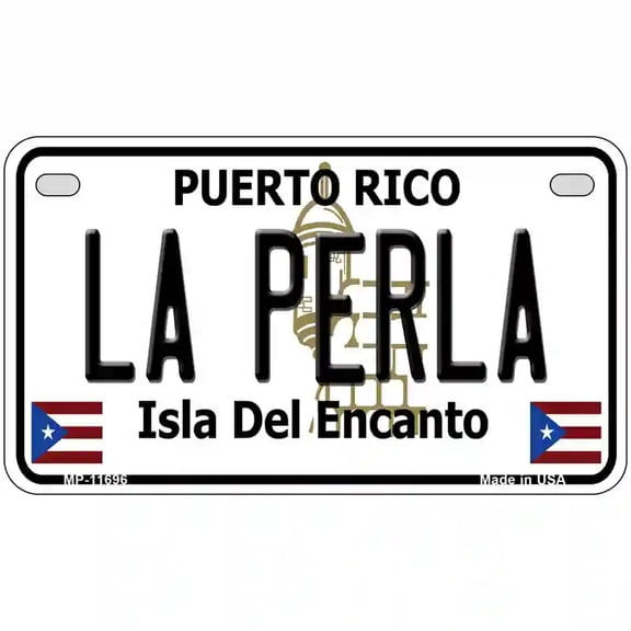 La Perla Puerto Rico Novelty License Plate 7" x 4" Motorcycle (MP)