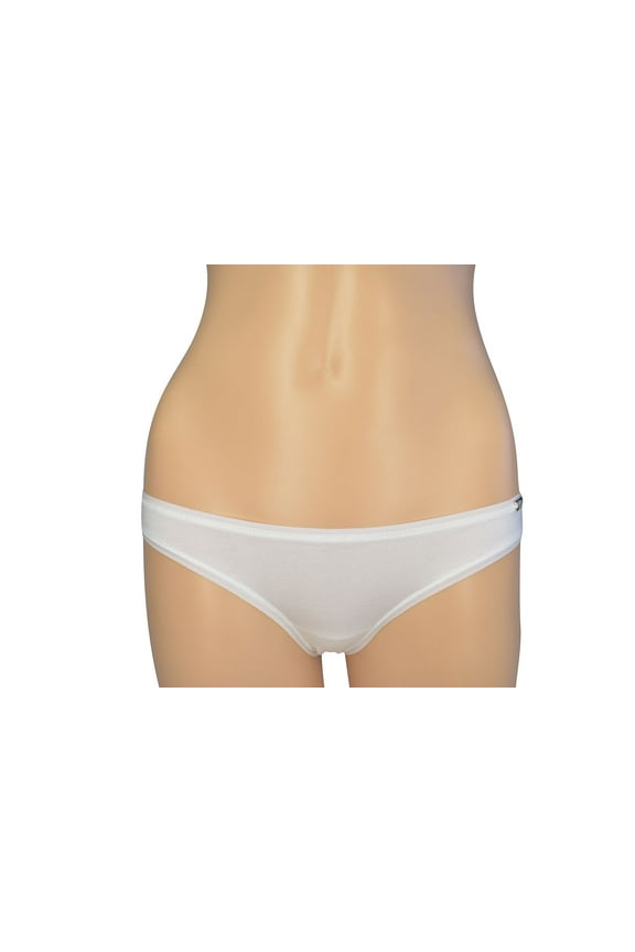 Studio Women's White Cotton Logo Brief (XS)