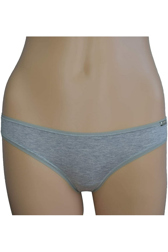 Women's Light Gray Cotton Knit Brief (XS)