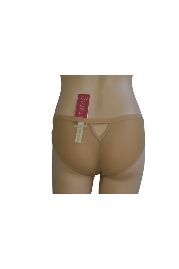 Women's Nude Mesh Cut Out Back Brief (XS)