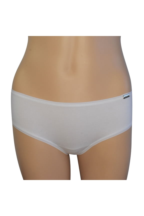 Women's White Cotton Full Cut Brief (XS)