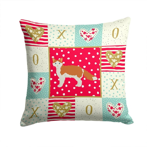 La Perm 2 Cat Love Fabric Decorative Pillow Red
