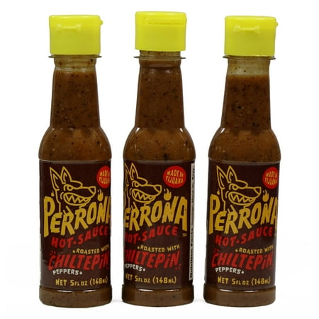 La Perrona Roasted Chiltepin Hot Sauce 5 Ounce Bottle | Tatemada Chiltepin Salsa Picante | Extra Spicy | Handmade | 3 Pack