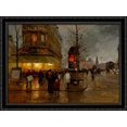 thumbnail image 1 of La Place de la Bastille, Paris 38x28 Large Black Ornate Wood Framed Canvas Art by Edouard Cortes, 1 of 2