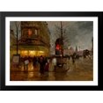 thumbnail image 1 of La Place de la Bastille, Paris 38x28 Large Black Wood Framed Print Art by Edouard Cortes, 1 of 2