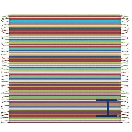 La Plage Striped Fringe Beach Towel Blanket