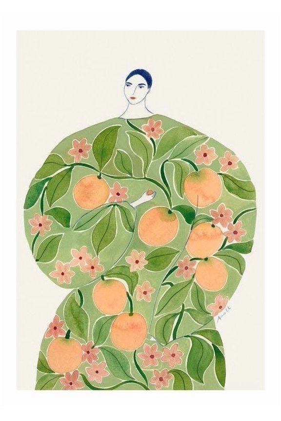La Poire Apricot Coat Print Wall Art Modern Wall Decor For Living Room Bedroom