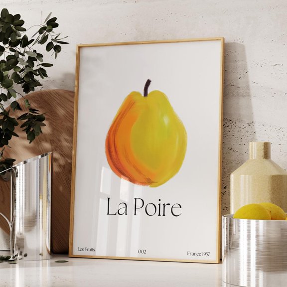 La Poire Vintage Pear Print, French Country Wall Art, Botanical Kitchen Decor, Rustic Fruit Art Wall Art, Modern Wall Decor, 8x12 UNFRAMED